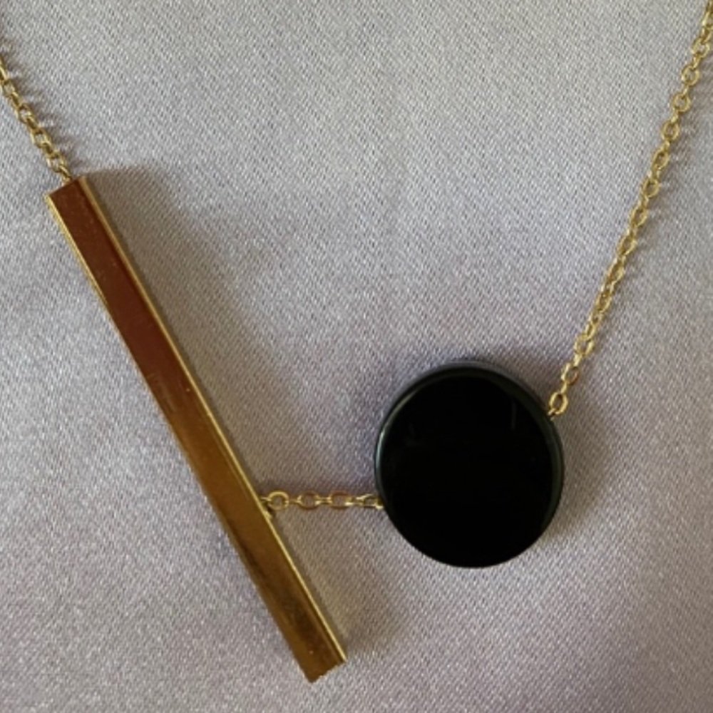 LAST ONE 💖Wood Metal Long Necklace - Picture 5 of 7